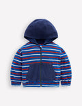 Kapuzenjacke aus Frottee-Blau Bunt Streifen