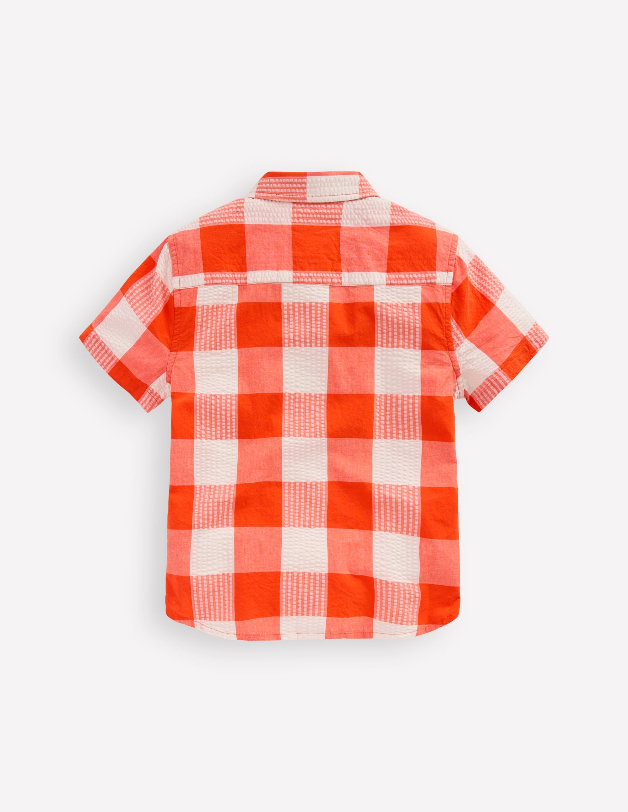 Baumwollhemd mit Vichykaro-Orangefarben Seersucker - Image 2