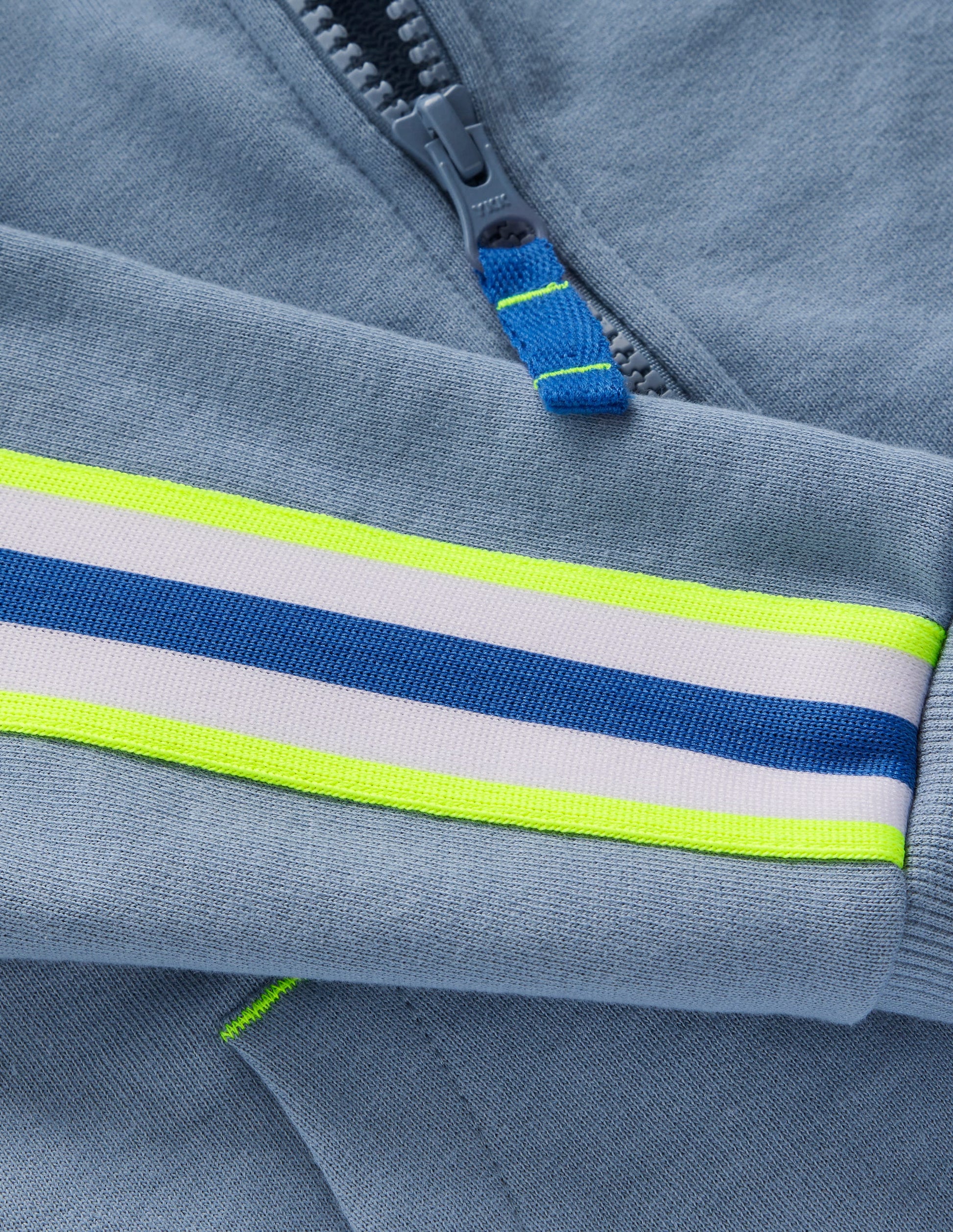 Tape Detail Zip-through Hoodie-French Blue-2