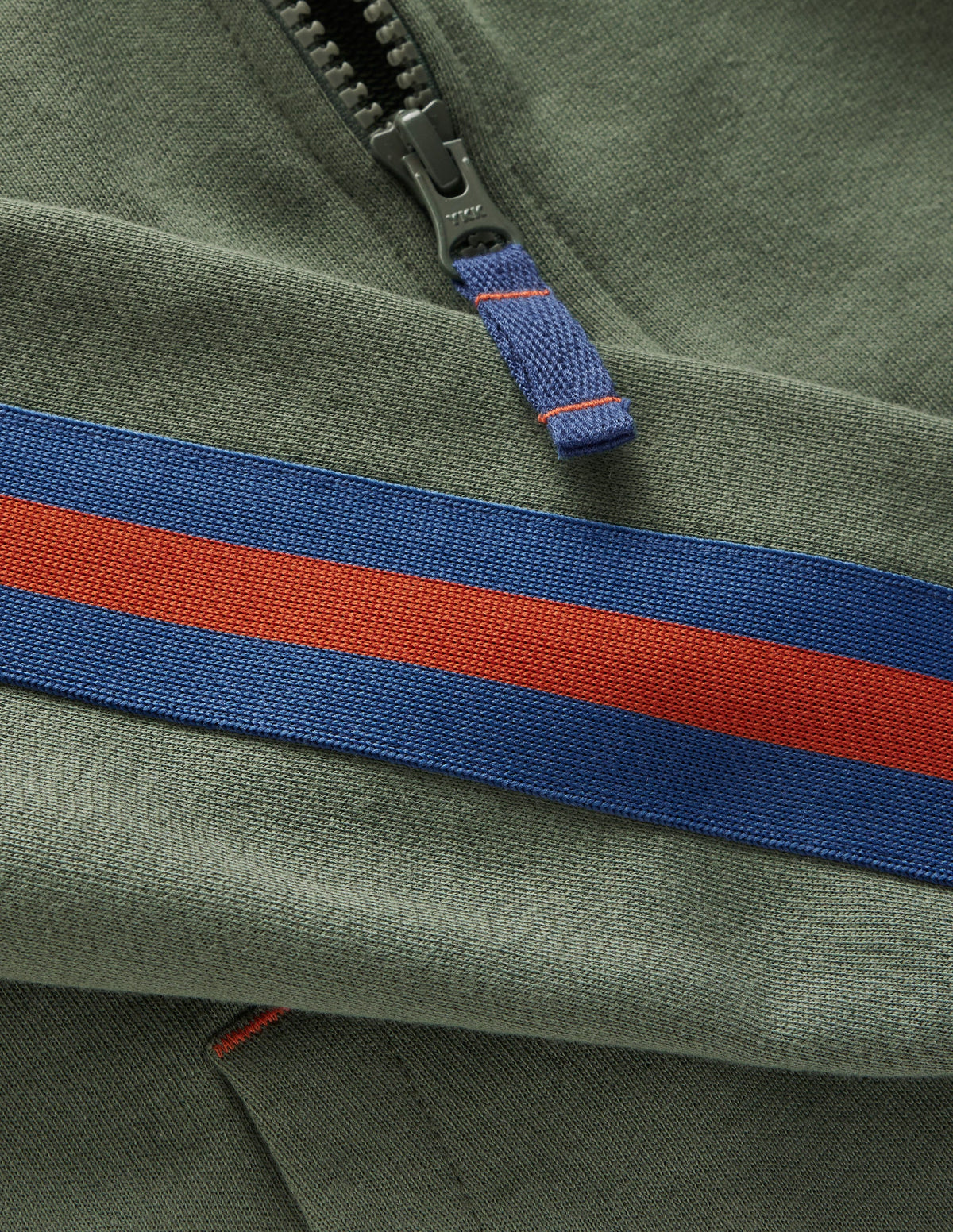Kapuzenjacke mit Streifendetail-Flaschengrün - Image 2