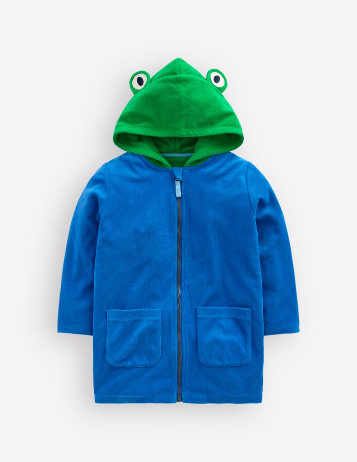 Origineller Frottee-Badeponcho mit Reißverschluss-Schildkröte