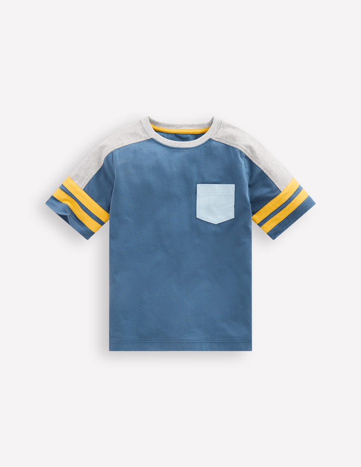 T-Shirt in Blockfarben-ECHTES MARINEBLAU BLOCKFARBEN