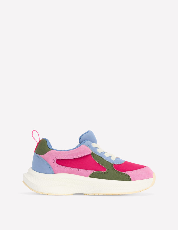 Sneaker mit breiter Sohle in Blockfarben-Bunt