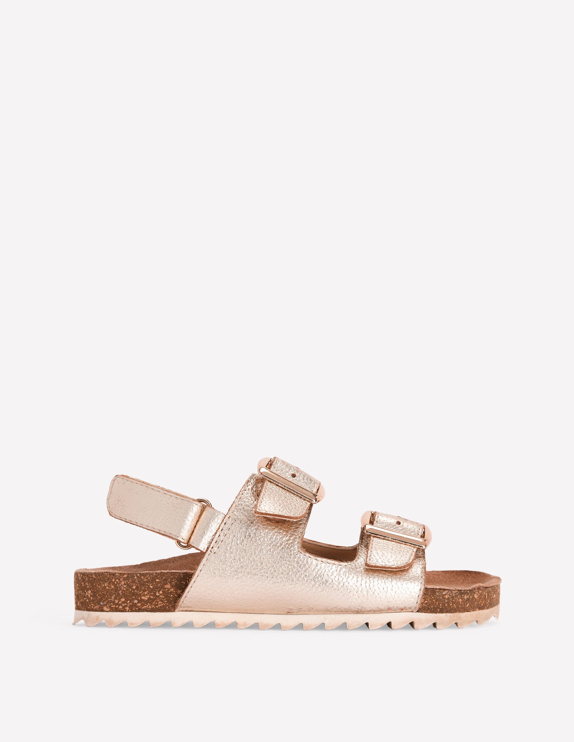 Sandalen mit Doppelriemen in Metallic-Optik-Gold-1