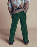 Classic Slim Cord Trousers-Dark Green