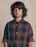 Chemise cosy à carreaux en coton-Carreaux vert foncé