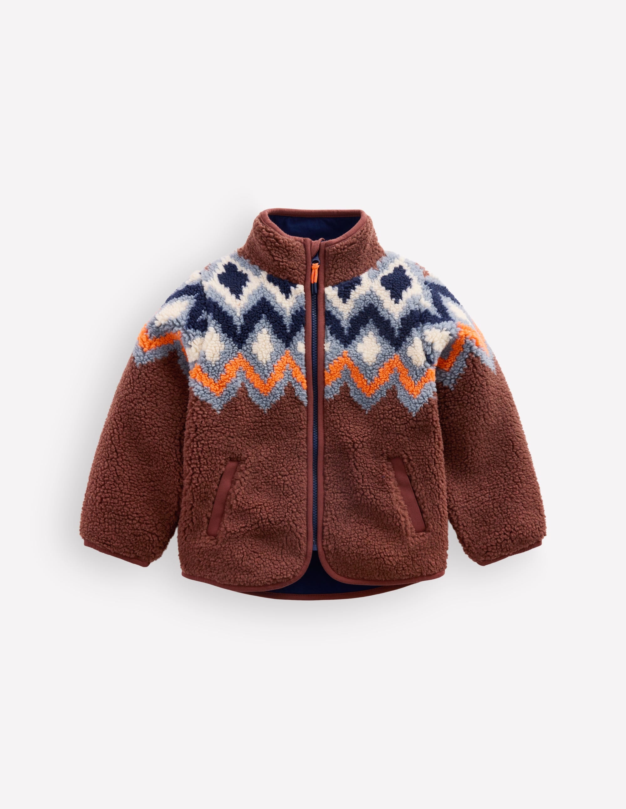 Kuschelige Teddyfell-Jacke-Fair-Isle-Muster - Image 3