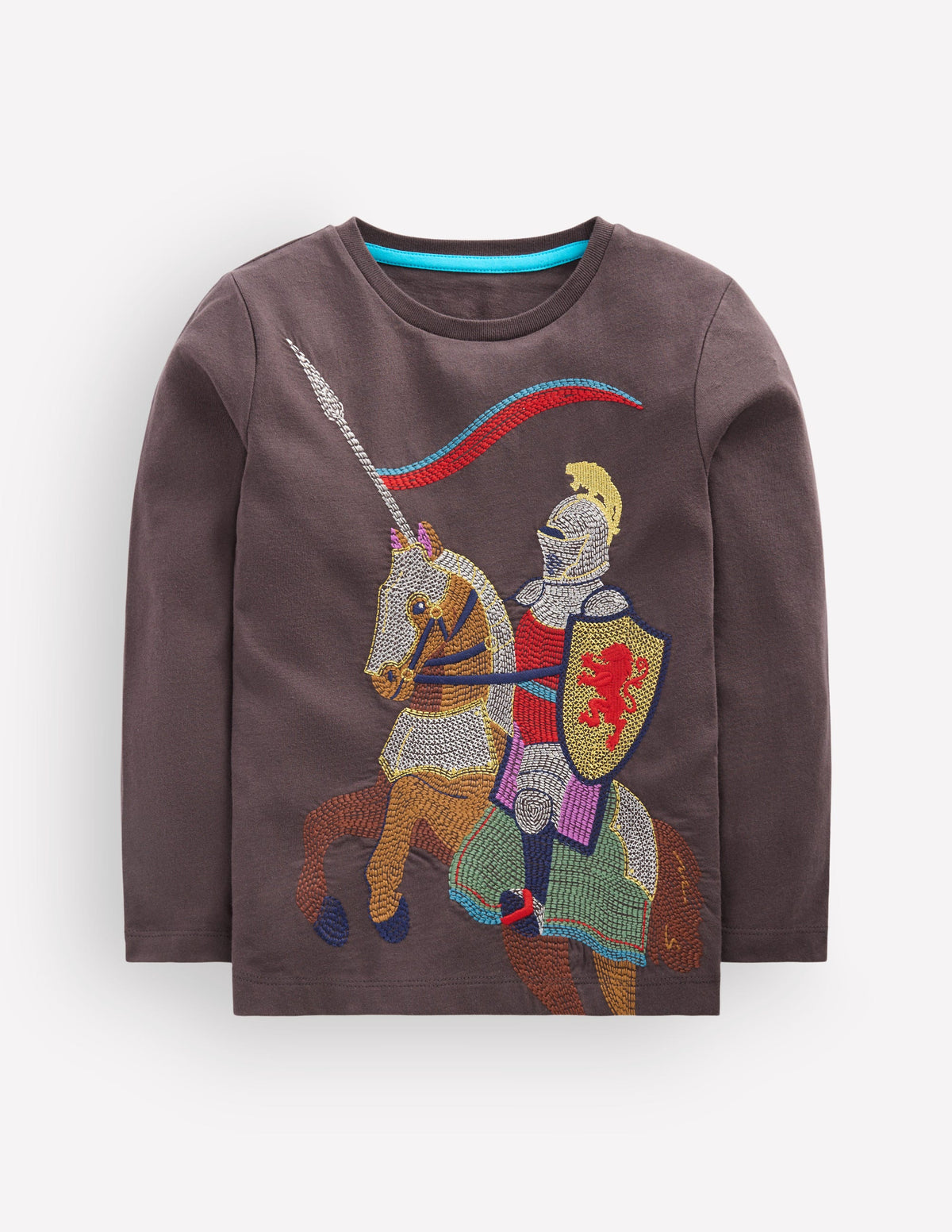 Langarmshirt mit Superstitch-Design-Warmes Grau Ritter-1