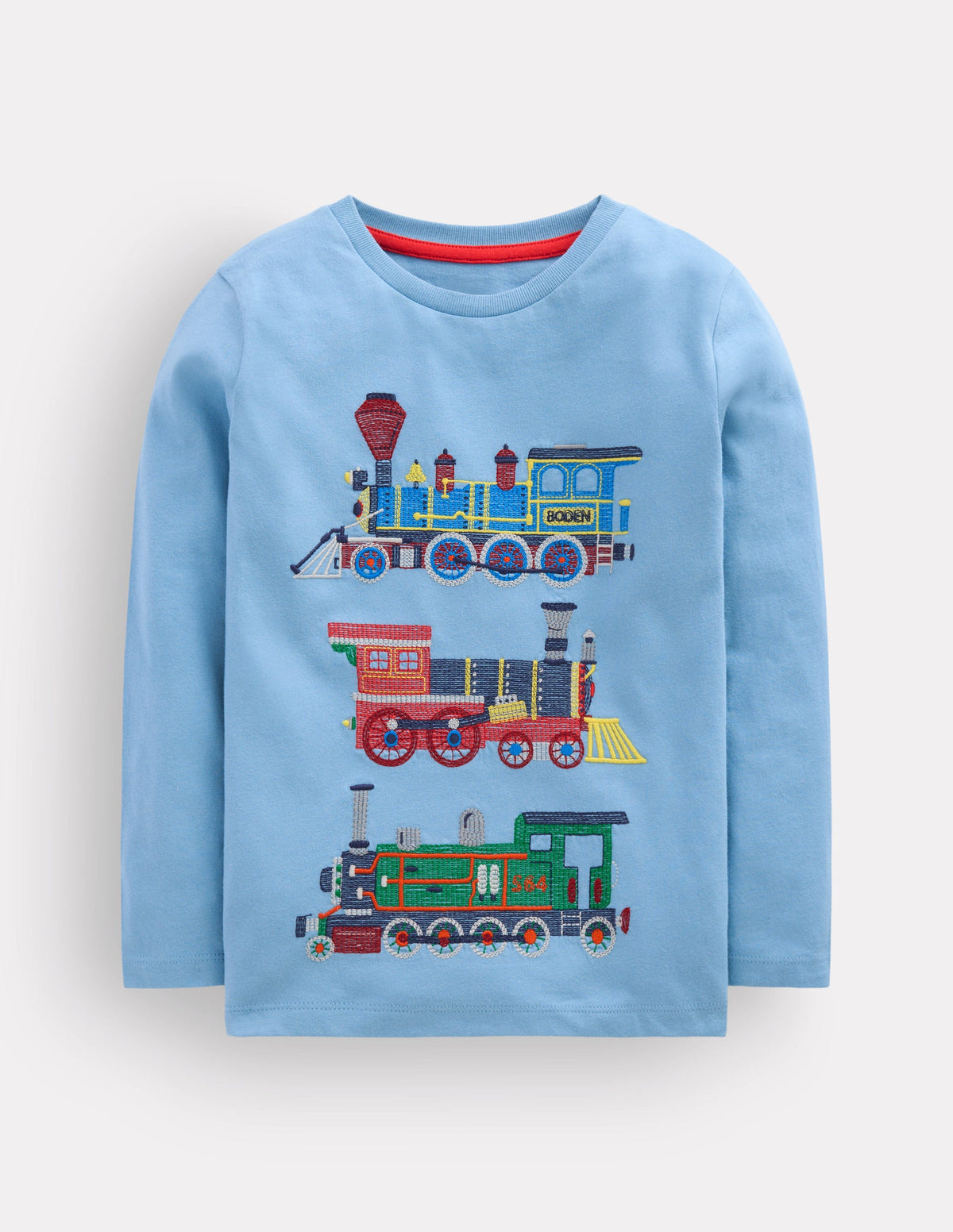 Langarmshirt mit Superstitch-Design-Gletscherblau Züge-1