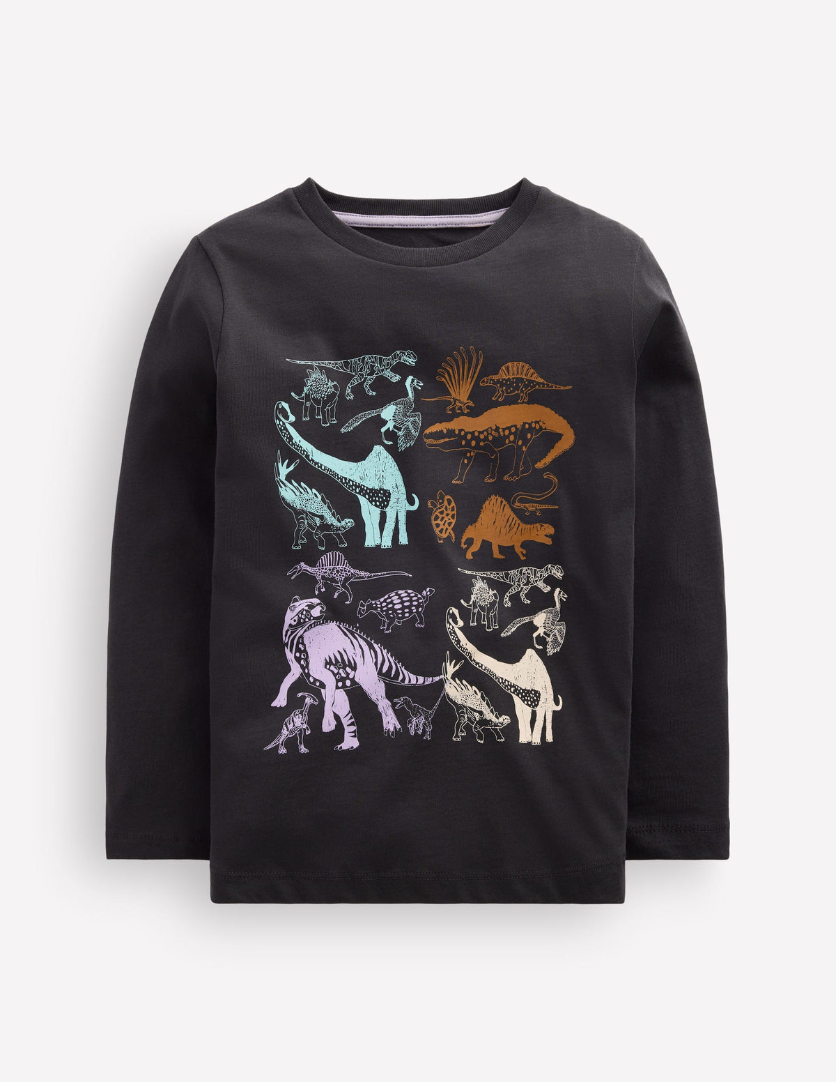 Langarmshirt mit Druck-Schattengrau Dinos-1