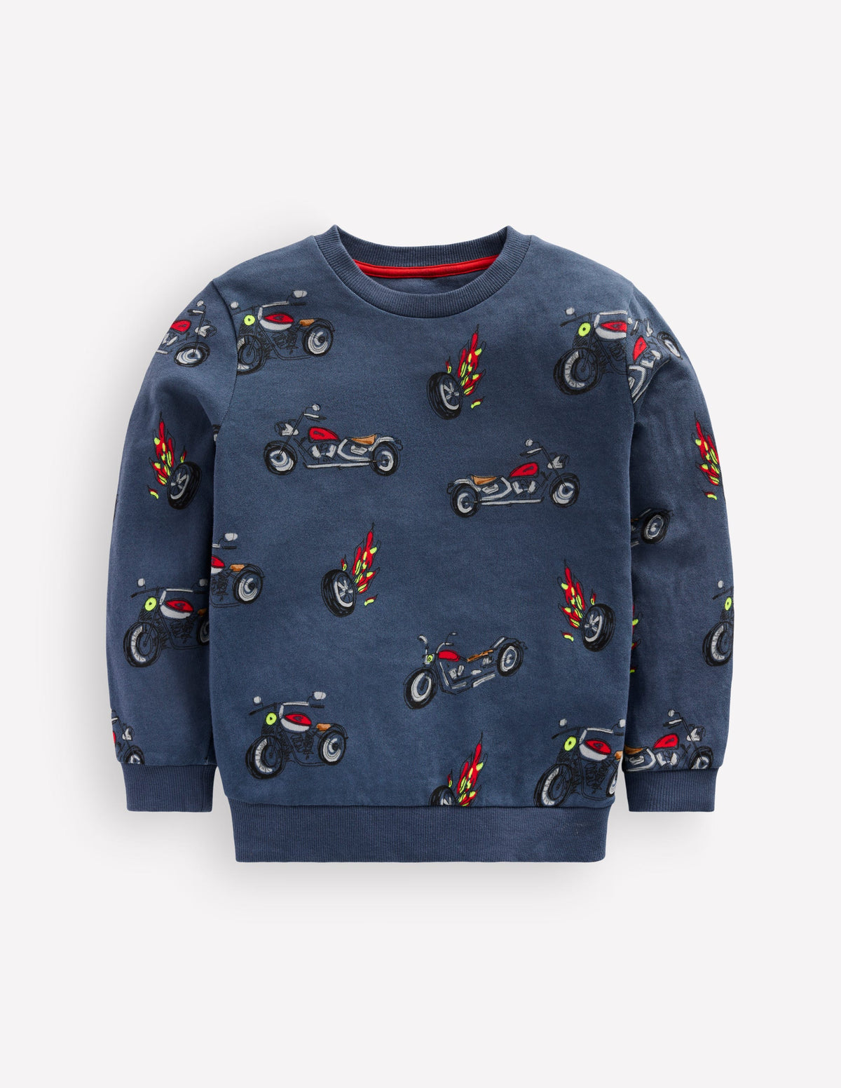 Bedrucktes Sweatshirt für den Alltag-Graublau Motorräder - Image 1