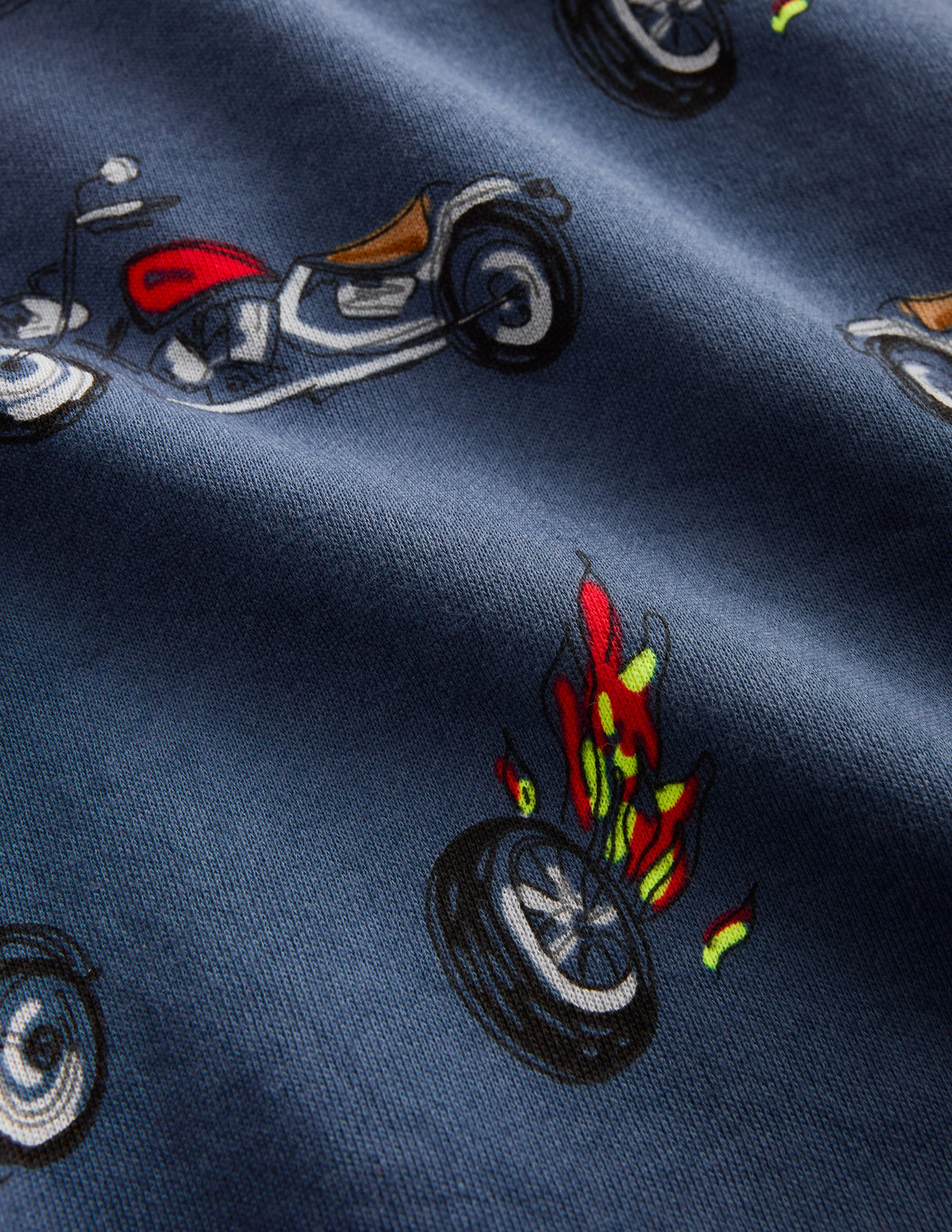 Bedrucktes Sweatshirt für den Alltag-Graublau Motorräder-3