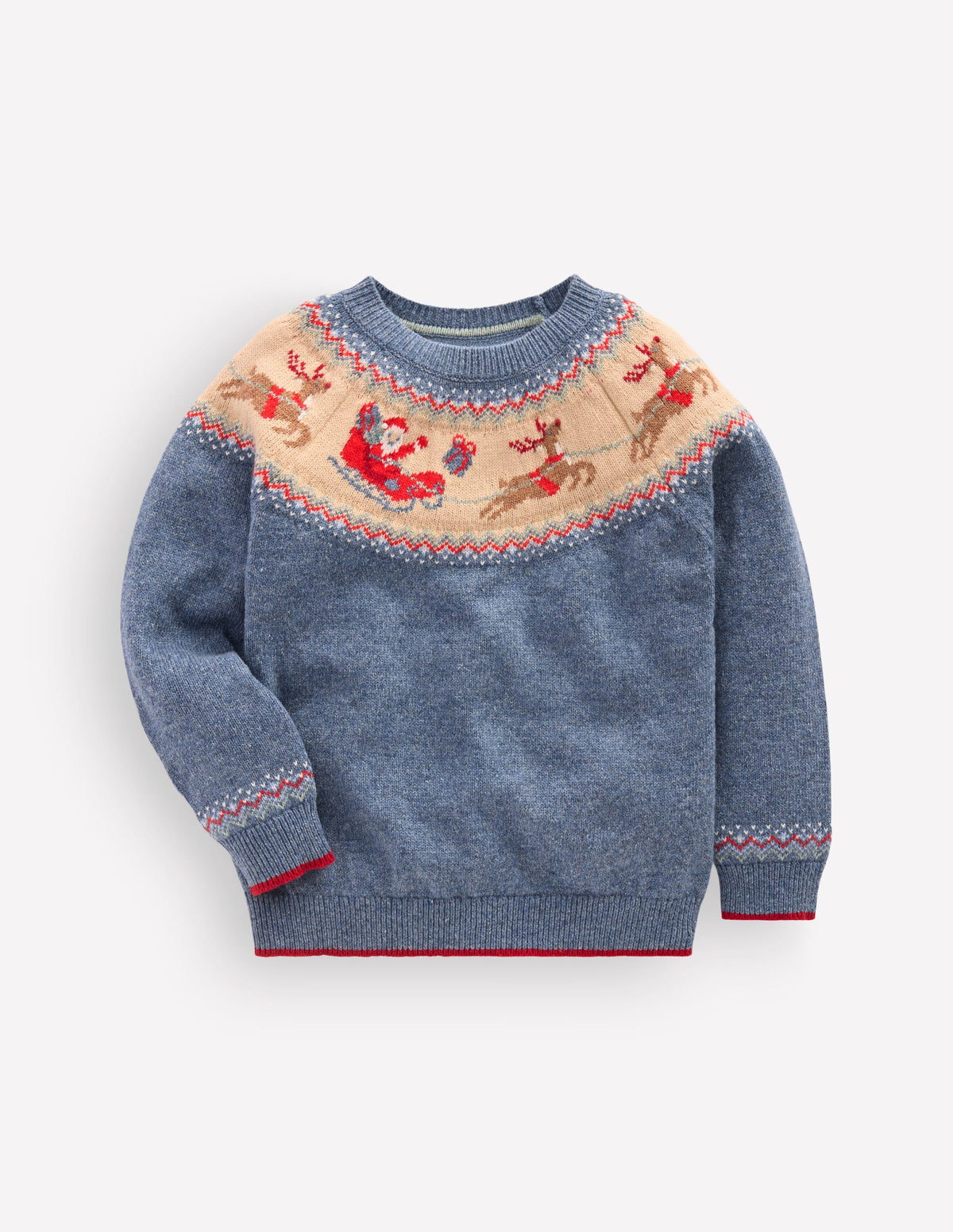 Fair-Isle-Pullover-Blau Meliert Postamt Am Nordpol-2