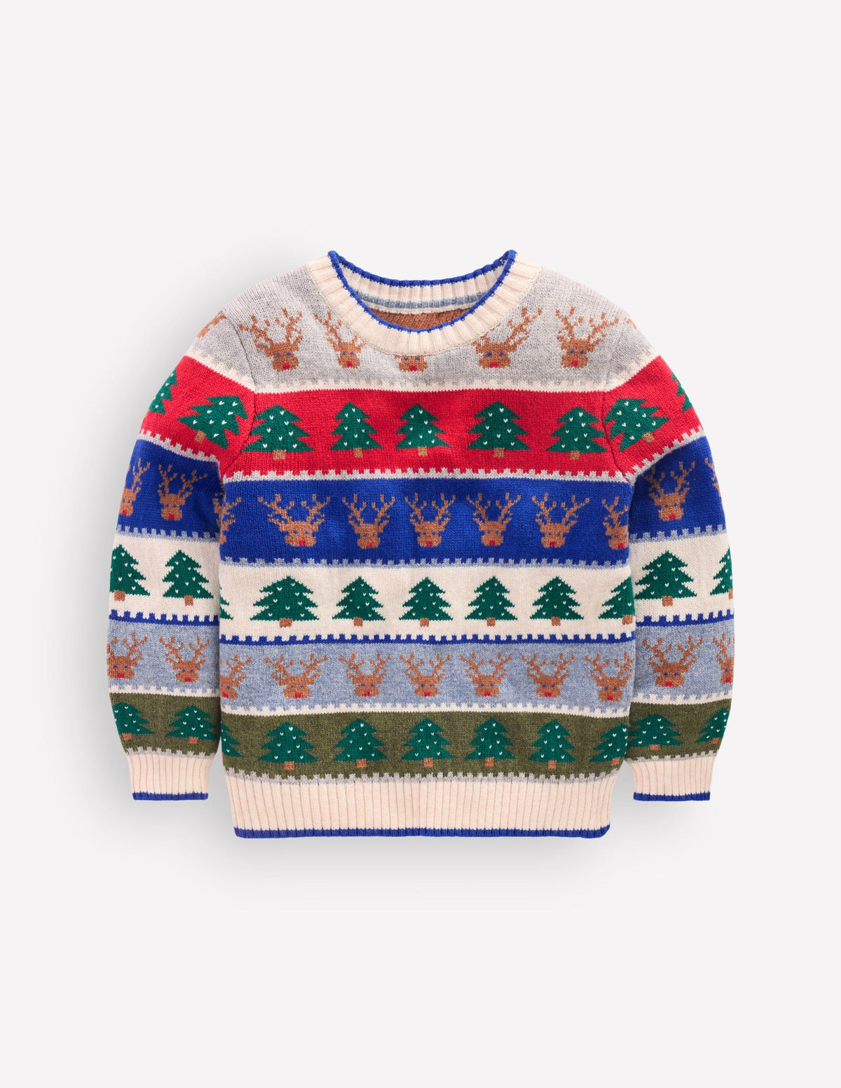 Fair-Isle-Pullover-Bunt, Weihnachtsmotiv - Image 1
