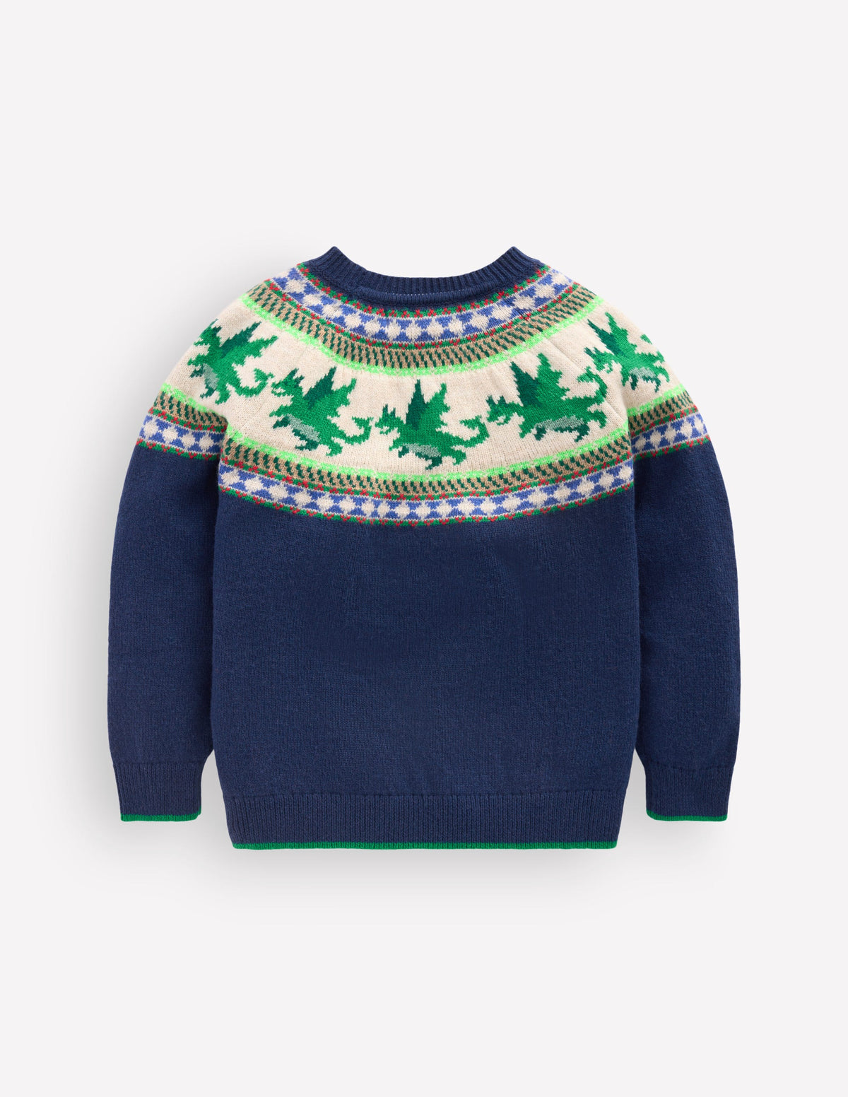 Fair-Isle-Pullover-Schuluniform-Marineblau Drachen - Image 2