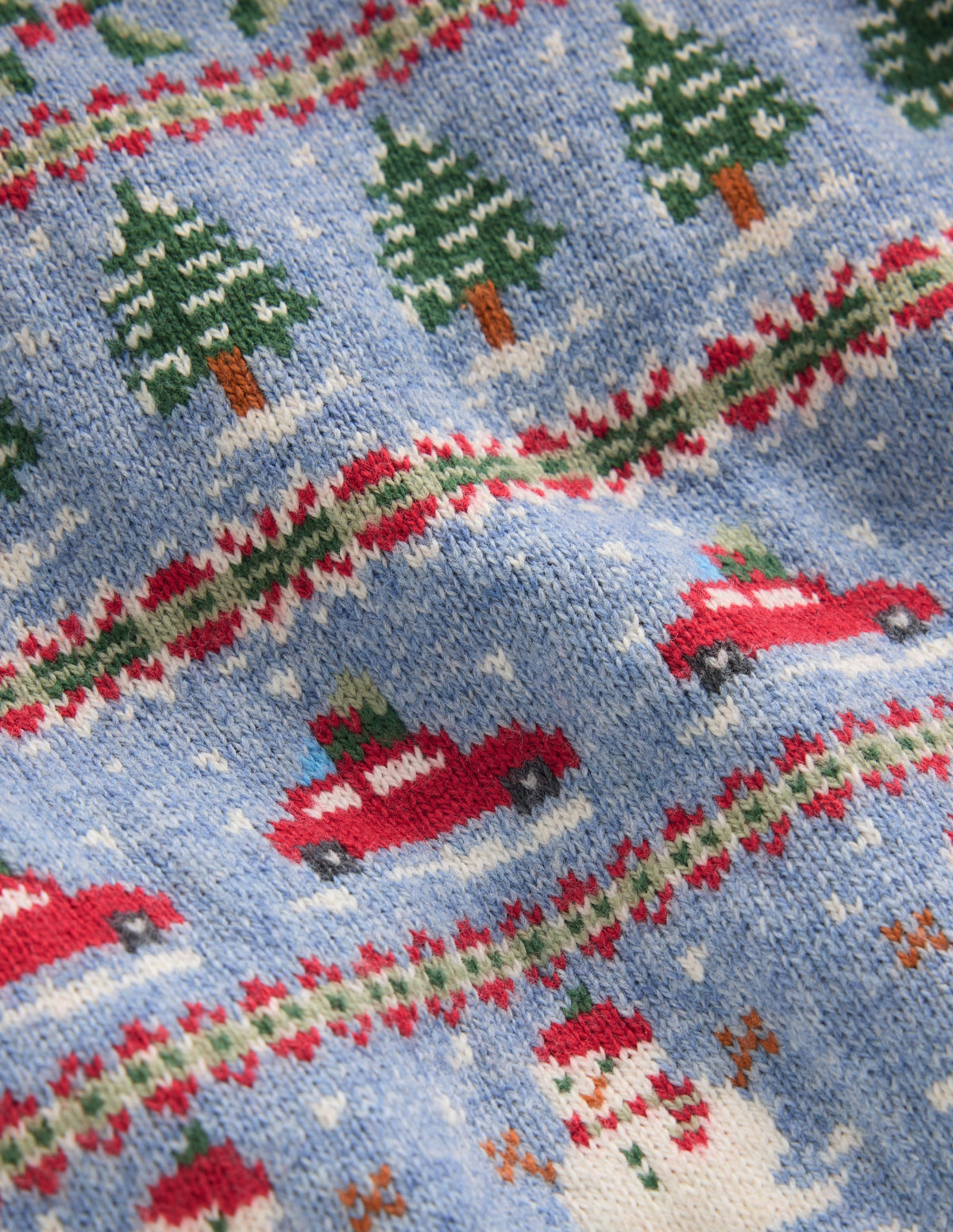 Fair-Isle-Pullover-Gletscherblau Weihnachtsautos - Image 10