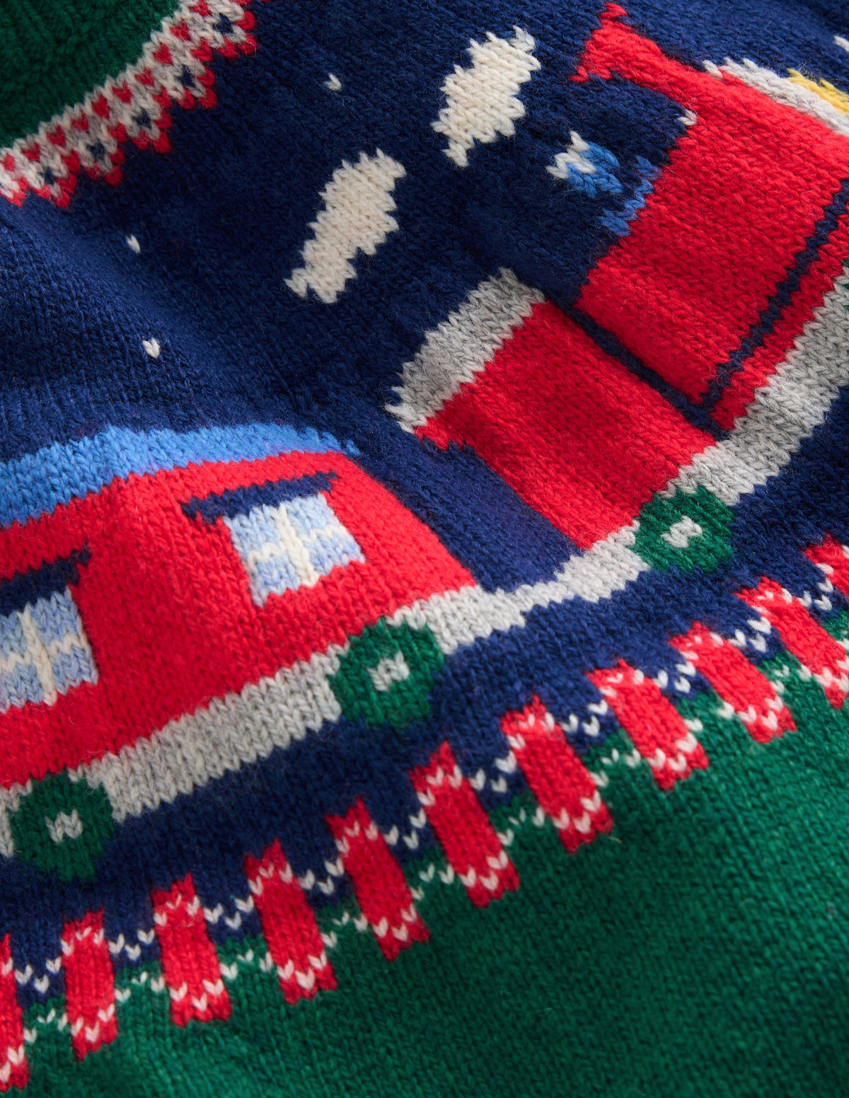 Pull motif jacquard-Train vert joyau - Image 3