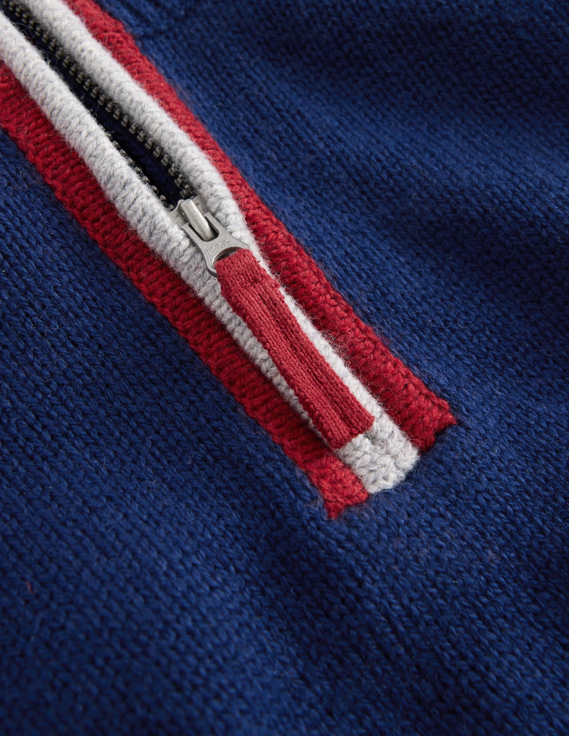 Klassischer Pullover mit halblangem Reißverschluss-Marineblau-3
