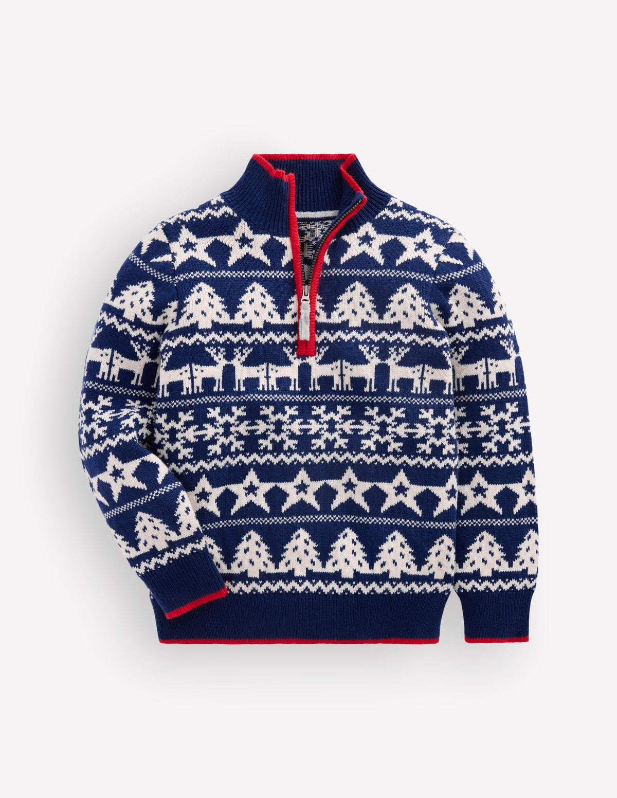 Klassischer Pullover mit halblangem Reißverschluss-Festlich-1