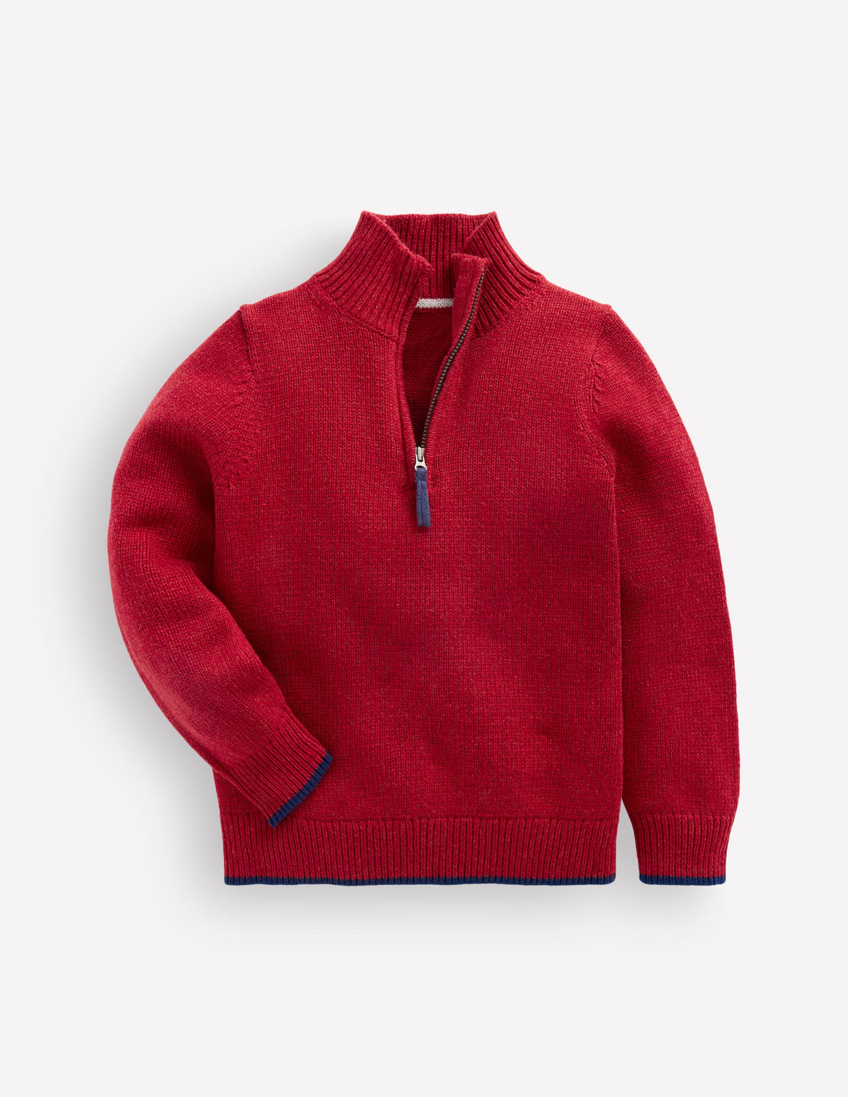 Klassischer Pullover mit halblangem Reißverschluss-Purpurrot - Image 1