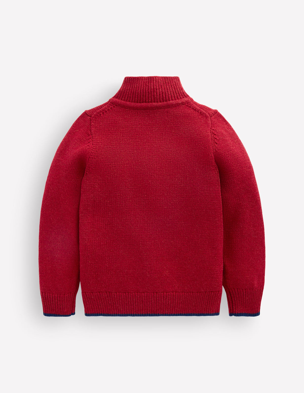 Klassischer Pullover mit halblangem Reißverschluss-Purpurrot-2