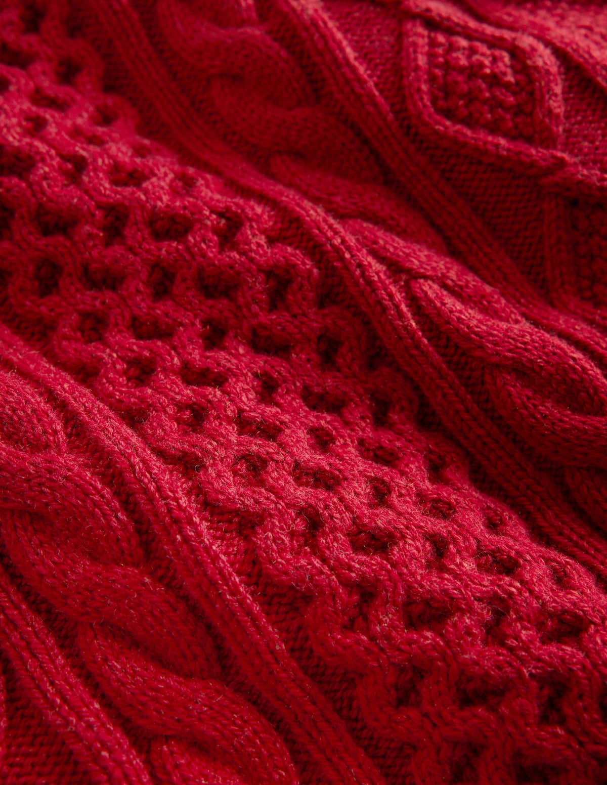 Klassischer Pullover mit Zopfmuster-Purpurrot - Image 3