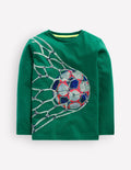 T-shirt phosphorescent à super surpiqûres-Football vert joyau