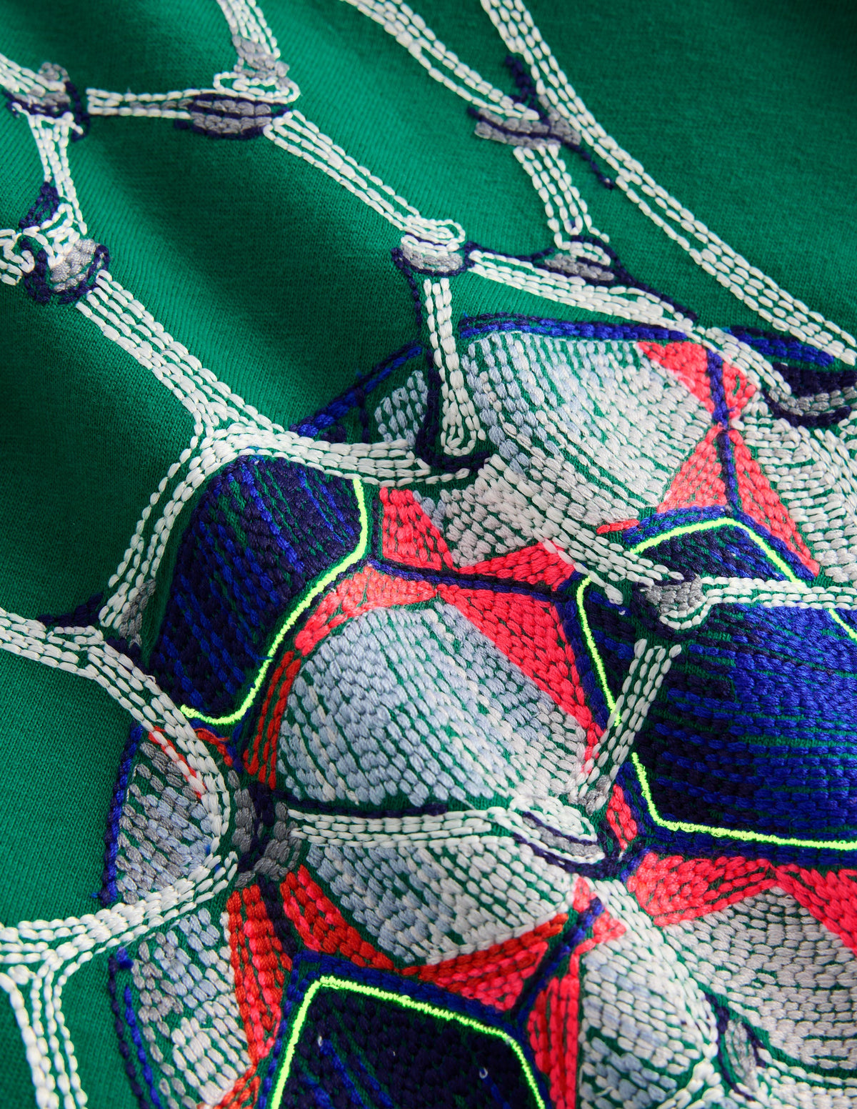 T-shirt phosphorescent à super surpiqûres-Football vert joyau - Image 4