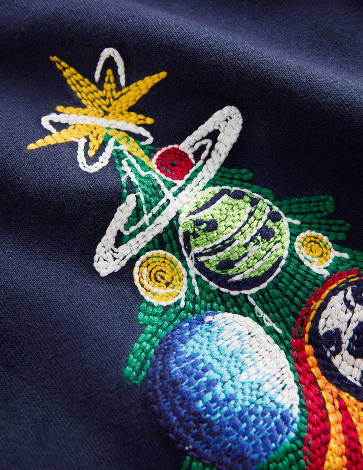 Im Dunkeln leuchtendes T-Shirt mit Superstitch-Sonne Weihnachtsbaum - Image 4