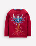 Im Dunkeln leuchtendes T-Shirt mit Superstitch-Kastanie Drache