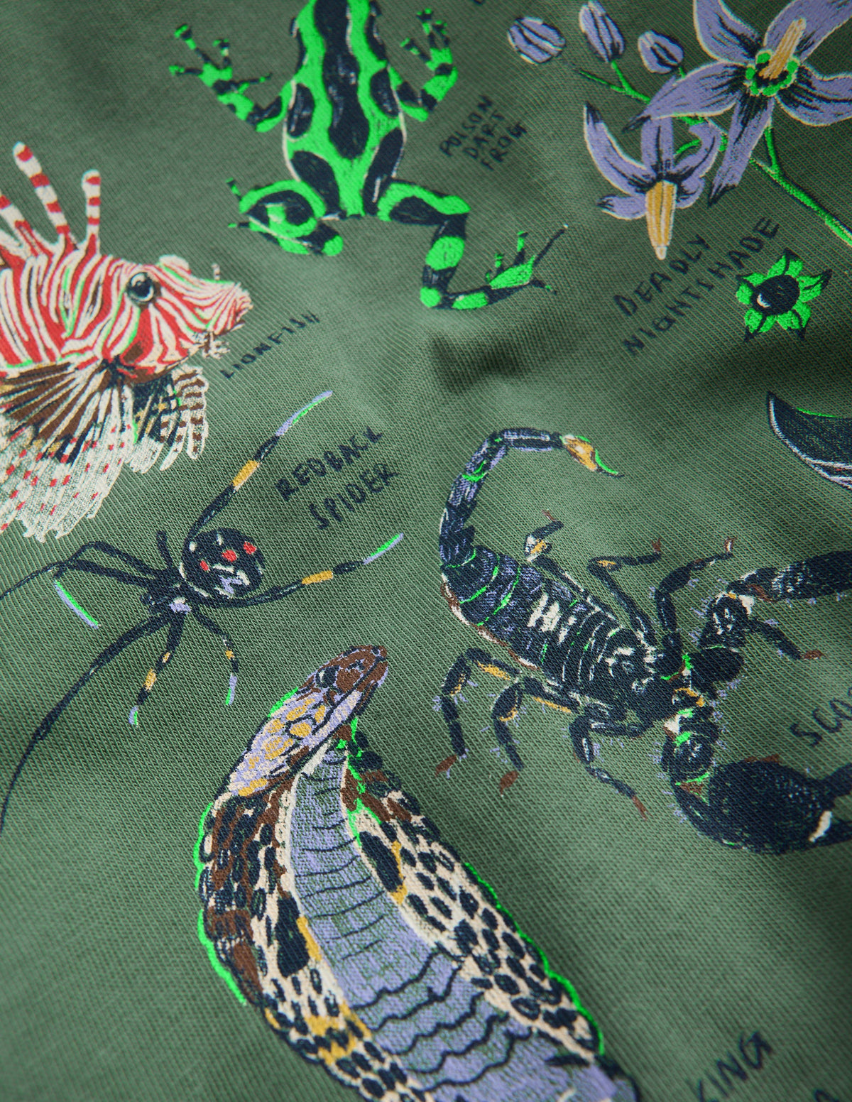 Im Dunkeln leuchtendes Langarmshirt-Flaschengrün, Toxic Nature - Image 5