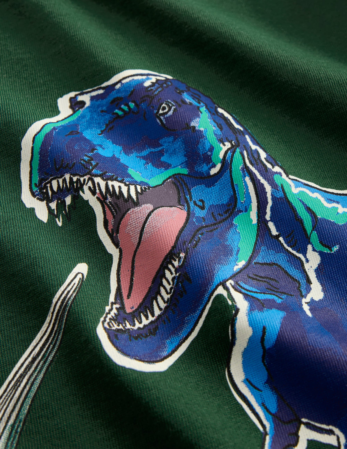Im Dunkeln leuchtendes Langarmshirt-Jägergrün Dinosaurier-4