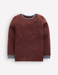 T-shirt semi-épais cosy-Marron forestier/bleu glacier