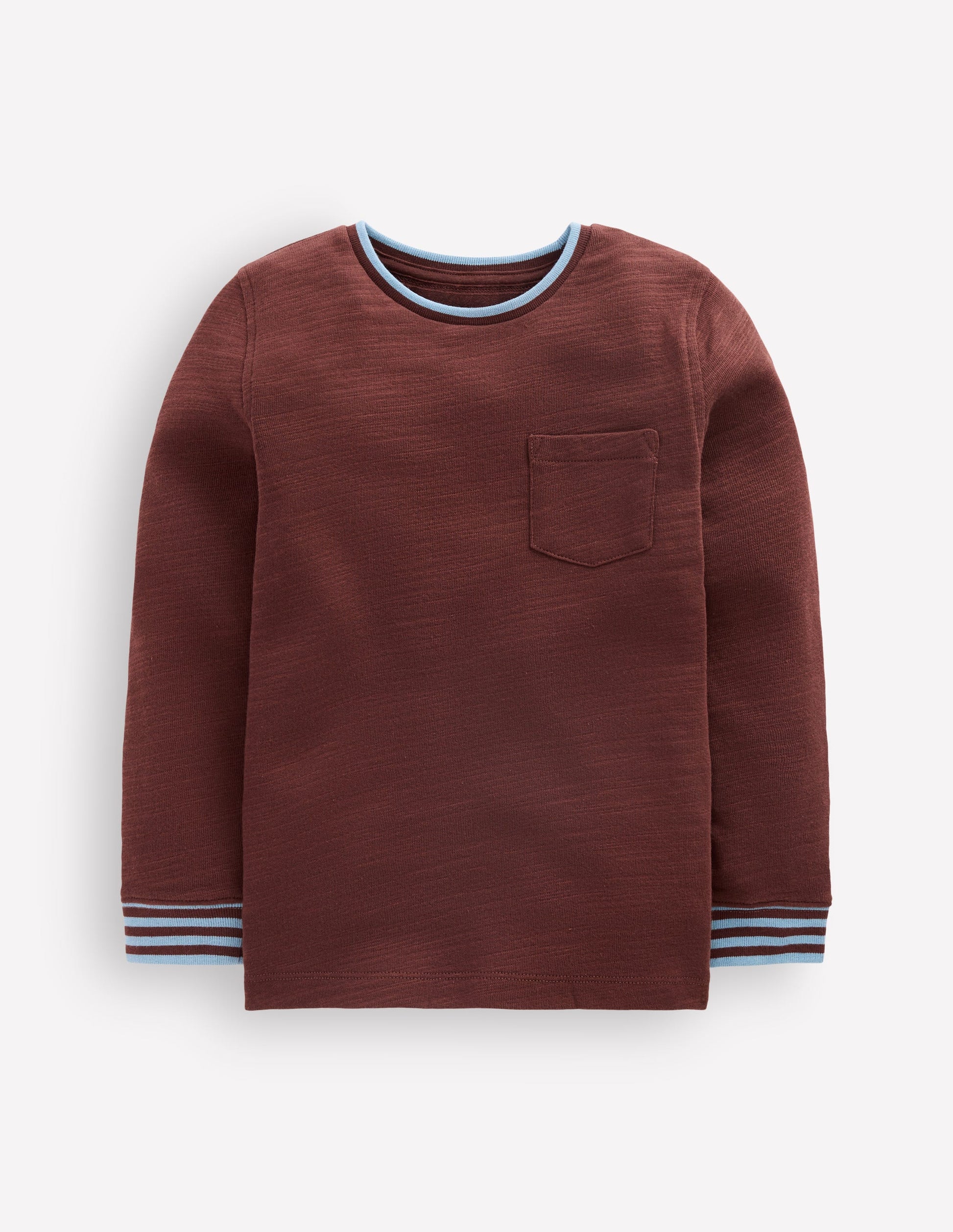 T-shirt semi-épais cosy-Marron forestier/bleu glacier-1