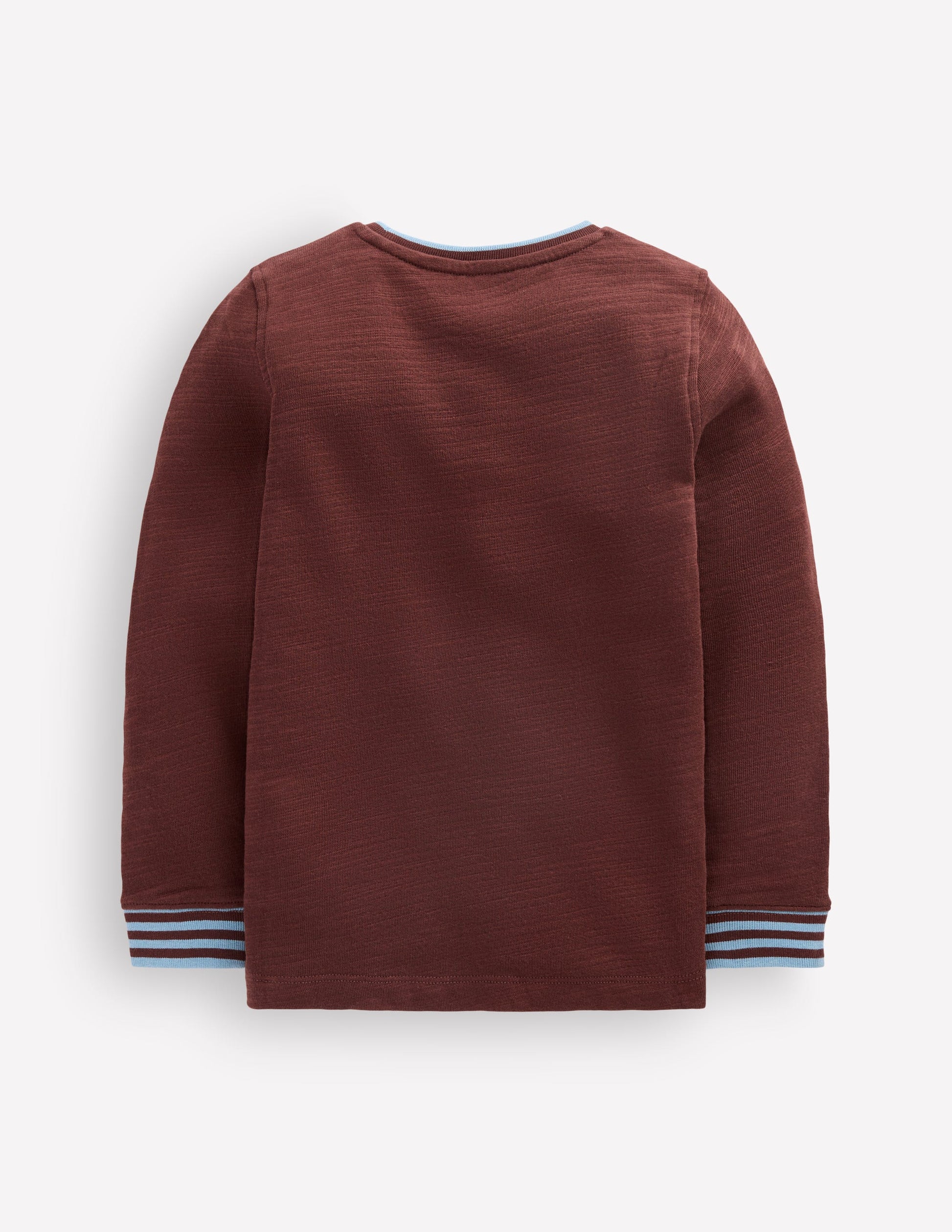 T-shirt semi-épais cosy-Marron forestier/bleu glacier-2