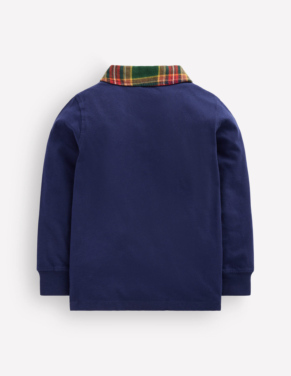 Langärmliges, elegantes Polohemd-Schuluniform-Navy/Grün, Kariert - Image 2