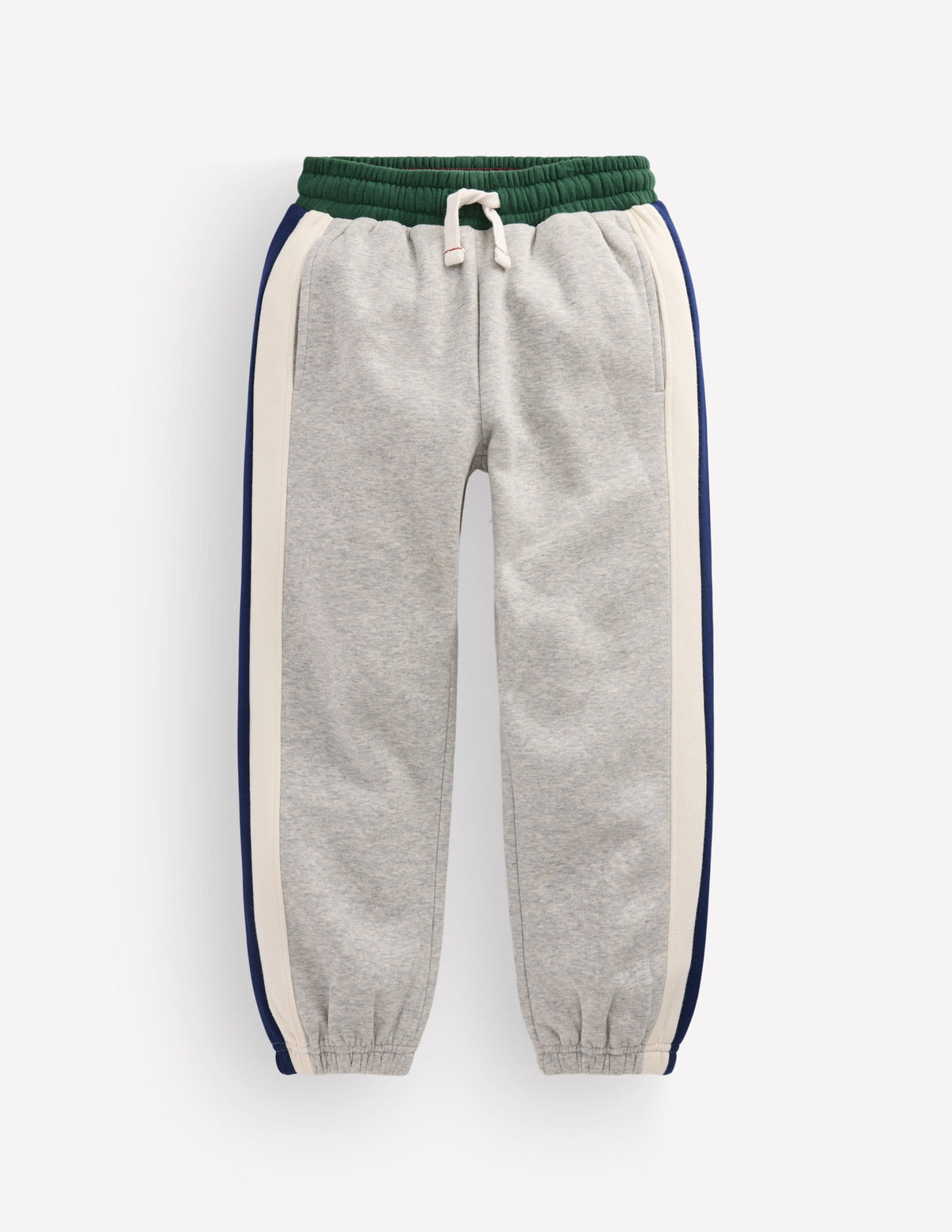 Jogginghose in Blockfarben mit Bündchen-Grau Meliert, Bunt Gestreift - Image 1