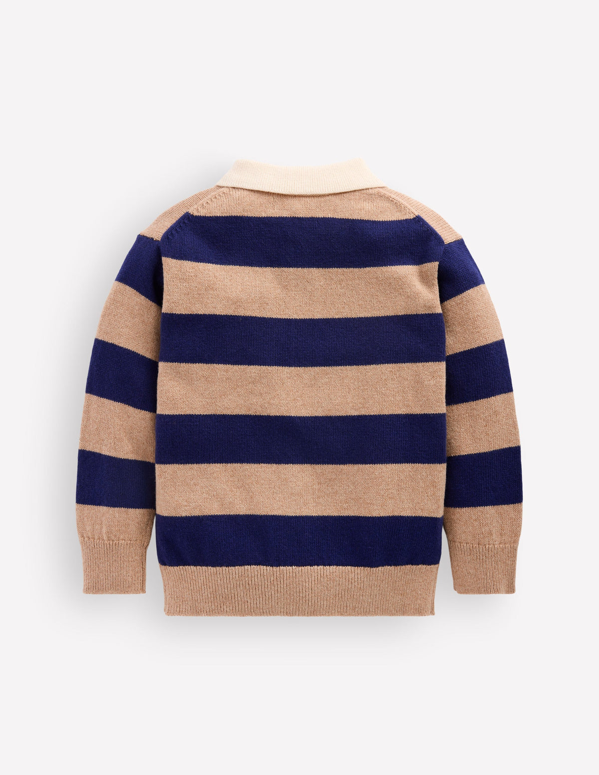 Rugby-Strickpullover-Blau/Braun, Gestreift-2