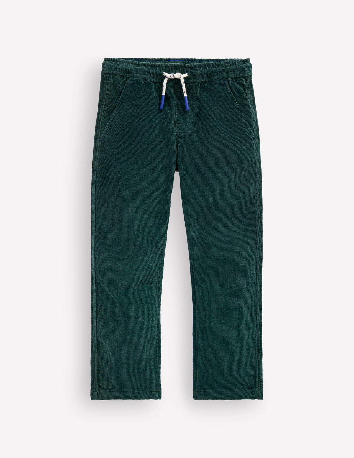 Schmal geschnittene Hose zum Hineinschlüpfen-Dunkelgrün Cord-1