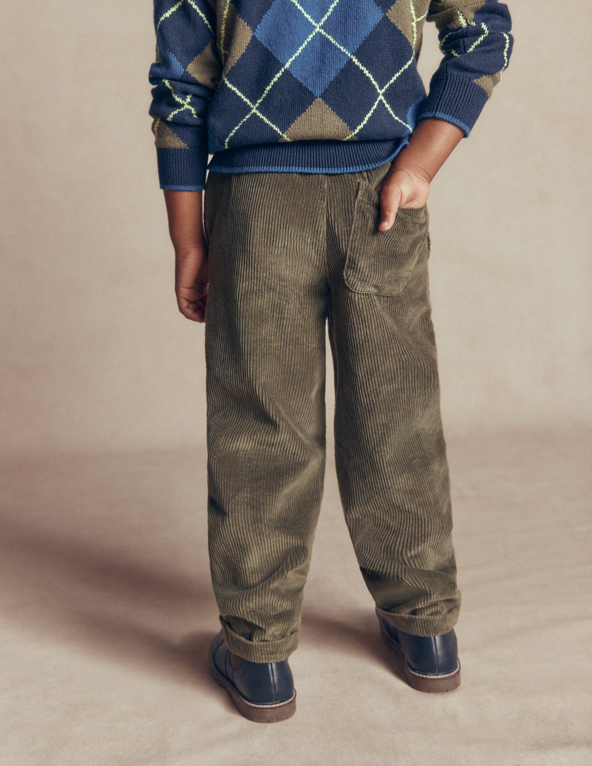 Lässige Cordhose mit geradem Bein-Cordhose mit Gummizug - Image 2