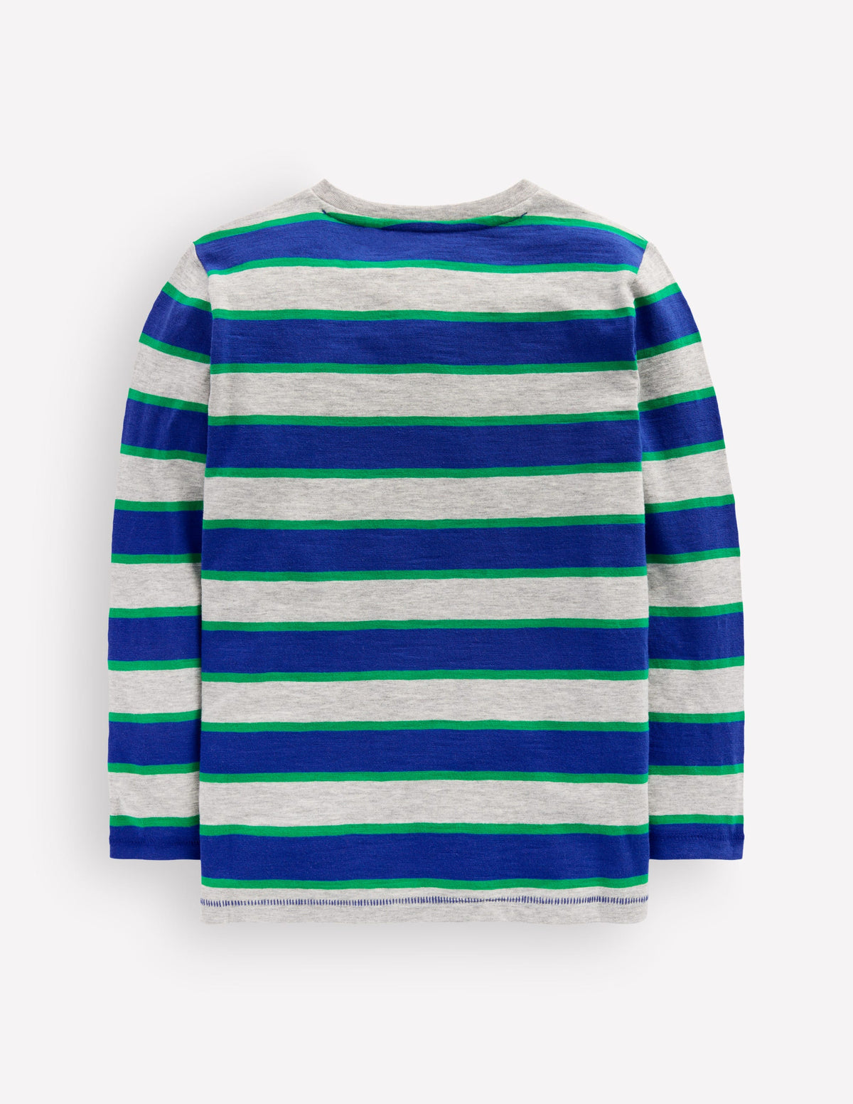 Langärmliges T-Shirt für den Alltag-Grau Meliert/Blau/Grün-2