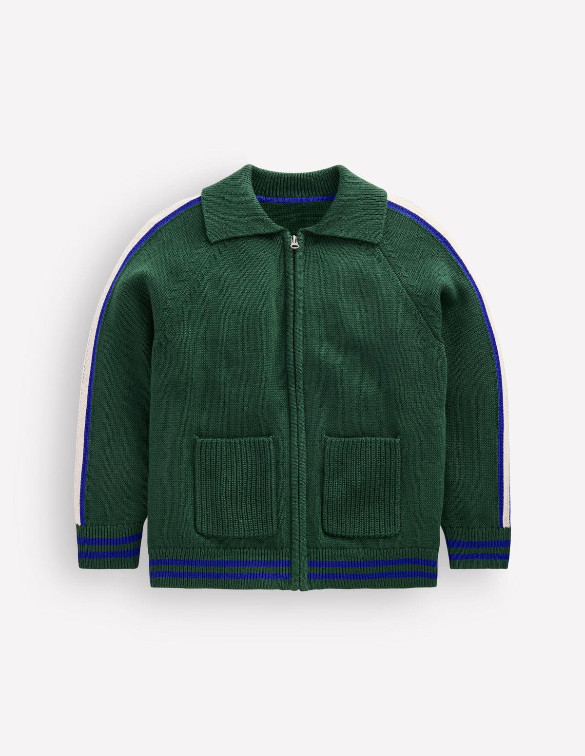 Pull élégant à fermeture zippée-Vert Brunswick chiné - Image 2