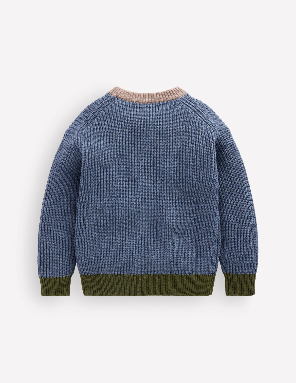 Pullover in Blockfarben-Marineblau Meliert-6