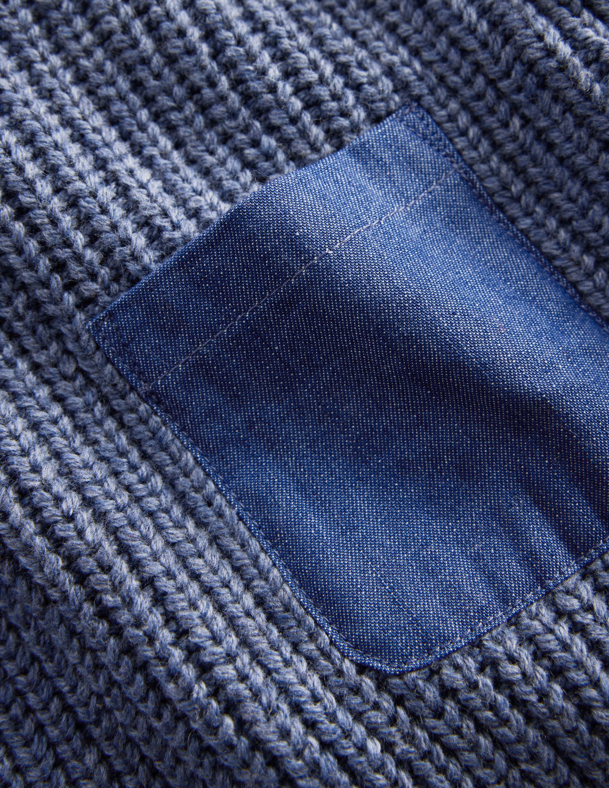 Pullover in Blockfarben-Marineblau Meliert-7