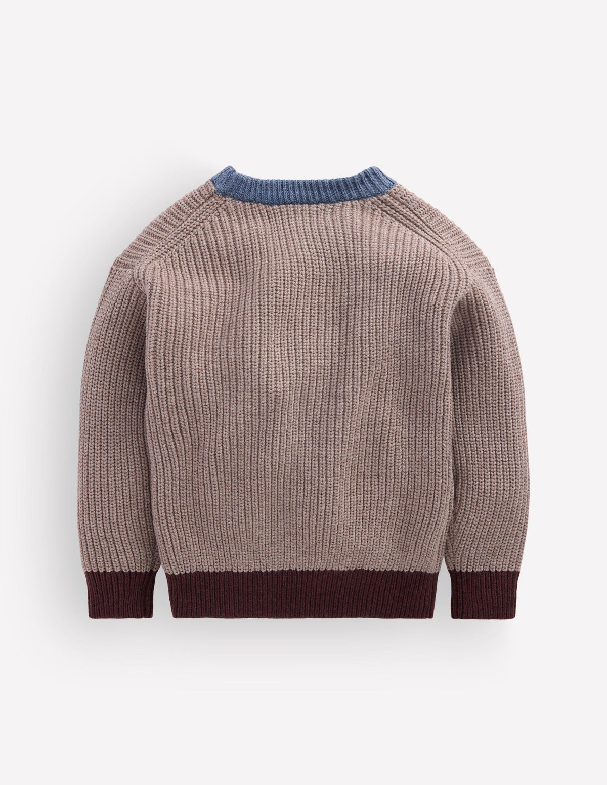 Pullover in Blockfarben-Steingrau Meliert - Image 2