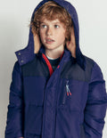 Steppmantel mit Teddyfellfutter-Schuluniform-Marineblau