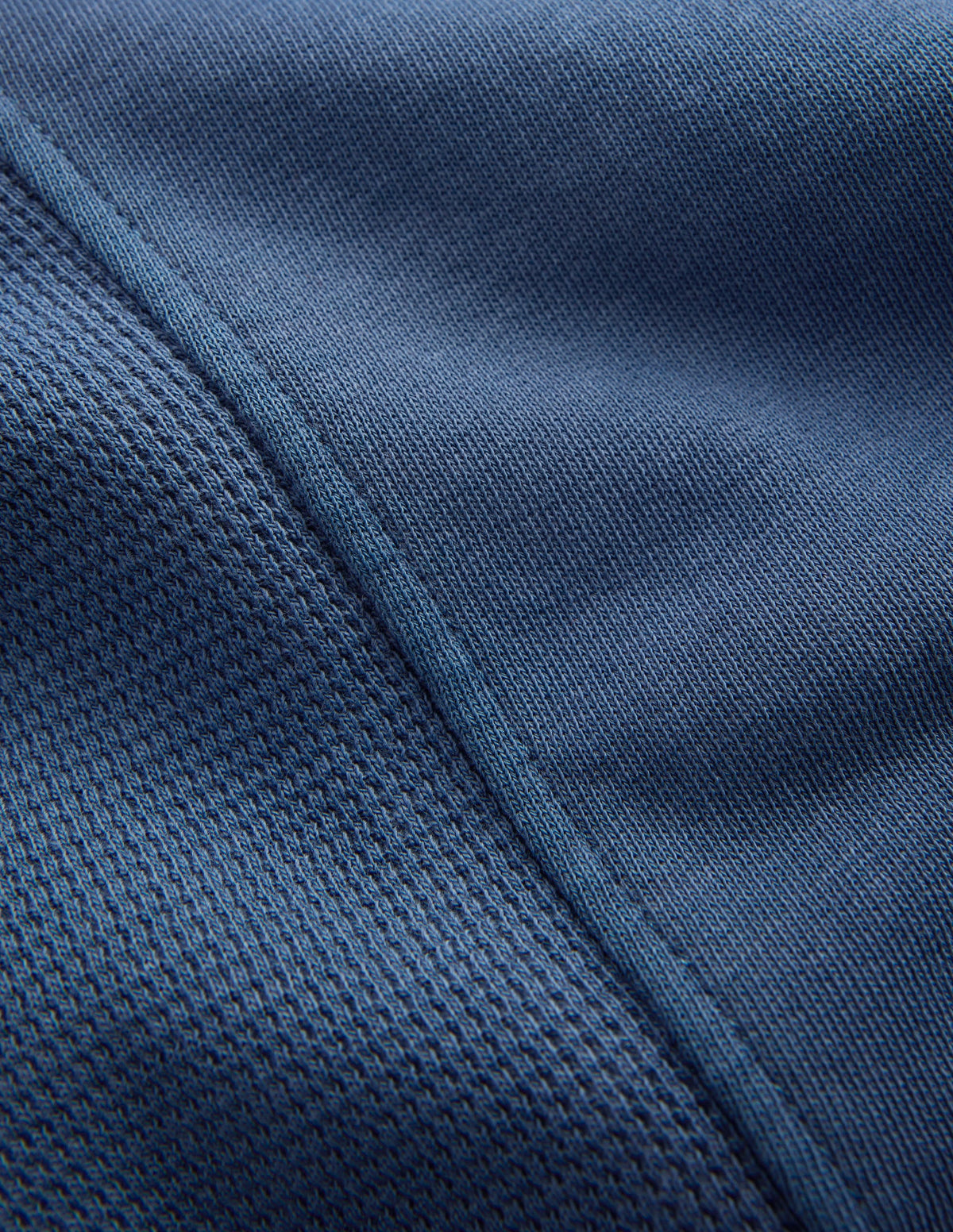 Garment Dye Waffle Mix Sweater-Denim Blue - Image 3