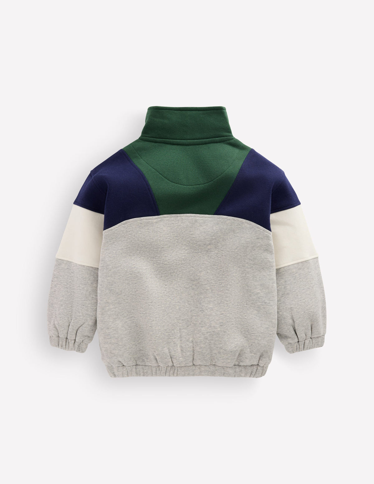 Sweatshirt mit Halbreißverschluss-Dunkelgrau, Blockfarben - Image 2