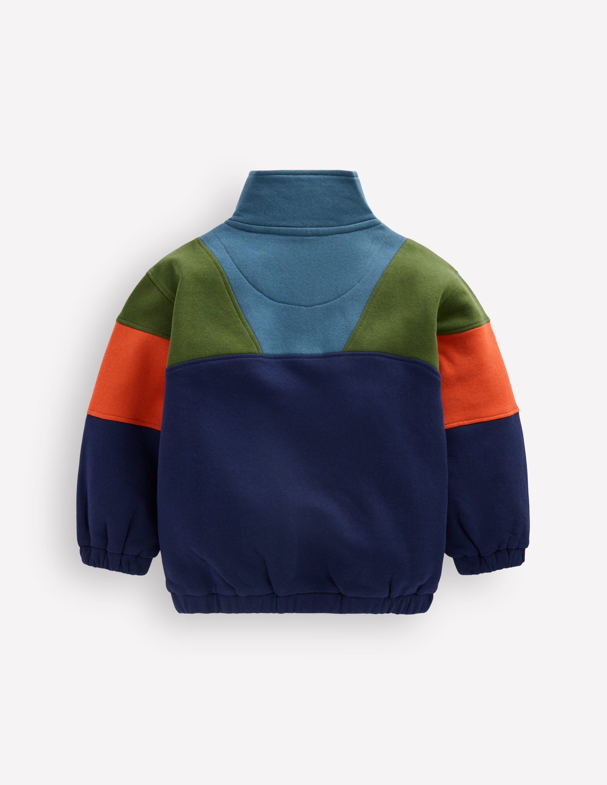 Sweatshirt mit Halbreißverschluss-Braunschweigisches Grün Color Blocking-2