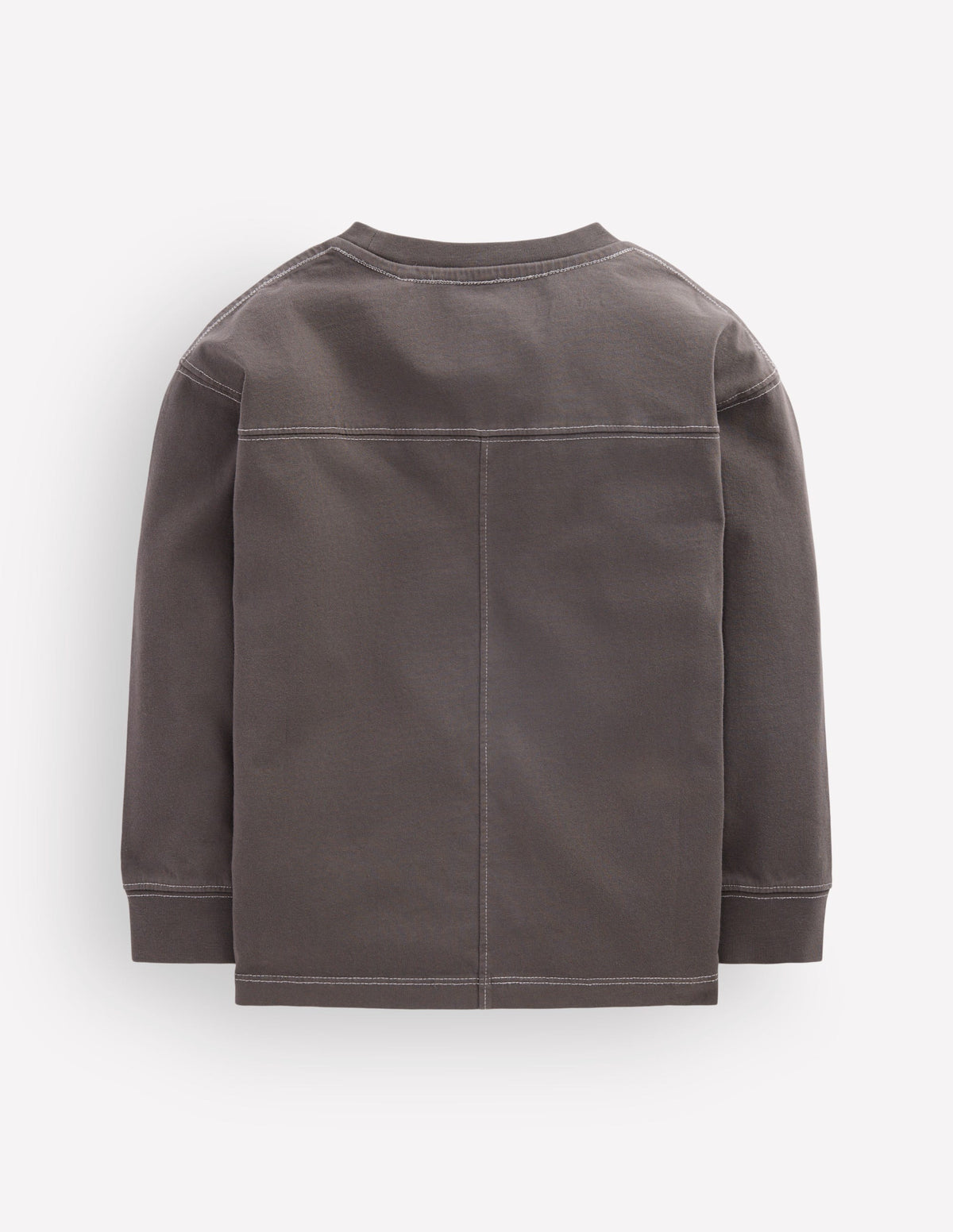 Lockeres Langarmshirt mit Ziernähten-Warmes Braun - Image 2